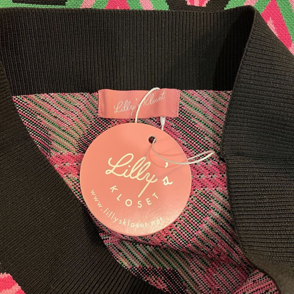NWT Lilly’s Kloset Vibrant Geometric Knit Skirt One Size Office Preppy Career - Picture 3 of 3